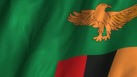Zambia Waving Flag Video stock 12379846