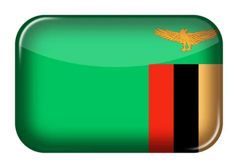 Zambia web icon rectangle button 스톡 일러스트