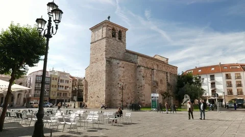 ZAMORA, SPAIN : Romanesque church of San Juan Stock Footage