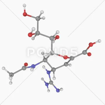 Zanamivir drug molecule Stock Illustration