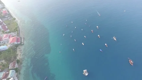 Zanzibar Coast from the sky Video stock 72686386