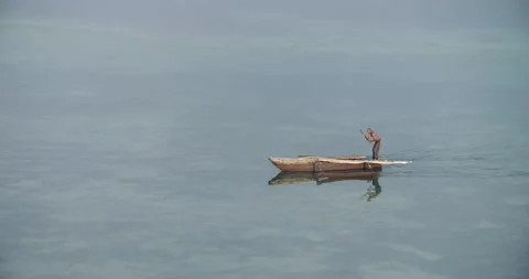 Zanzibar - Fisherman Stock Footage