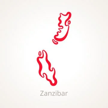 Zanzibar - Outline Map Stock Illustration