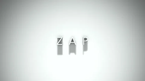 Zap 3D title animation with shadows on a white background Stock Footage 297571322