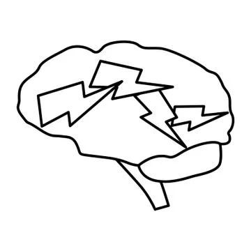 Zap Brain icon Stock Illustration