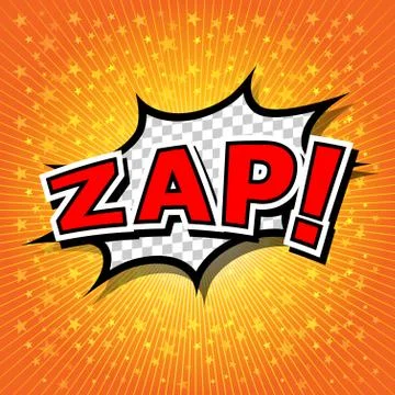 Zap! Comic Speech Bubble, Cartoon Illustrazione stock