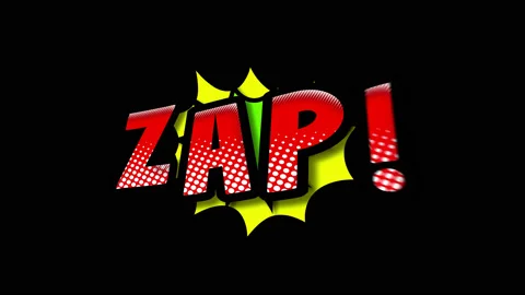 Zap Comic speech bubble expression. Pop art background isolated with alpha Stock Footage 99851579