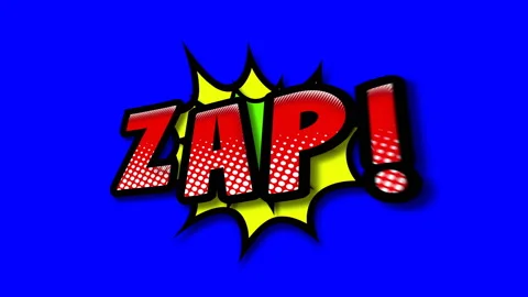Zap Comic speech bubble expression. Pop art background isolated with chroma Stock Footage 104927213
