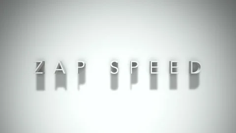 Zap speed 3D title animation with shadows on a white background Stock Footage 297569354