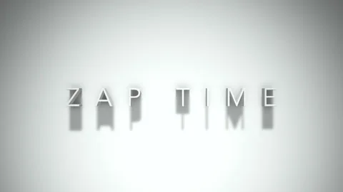 Zap time 3D title animation with shadows on a white background Stock Footage 297569308