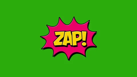 Zap word animation Comics speech bubbles. Stock Footage 253716974