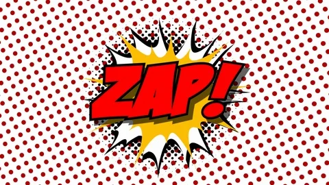 ZAP - word speech balloons comic style animation Stock Footage 87248024