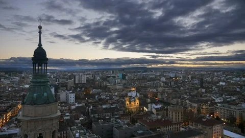 Zaragosa Spain timelapse Video stock 122294326