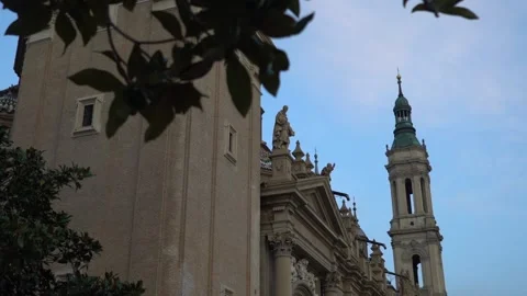Zaragoza Cathedral from a corner Stock Footage 158431548