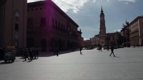 Zaragoza Cathedral Stock Footage 86577349