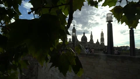 Zaragoza stone bridge Stock Footage 162099871