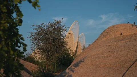 Zayed National Museum captured from Al Masar Garden in Abu Dhabi Stock Footage 322779790