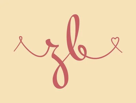 ZB initial wedding monogram calligraphy vector illustration. Hand drawn let.. Stock Illustration