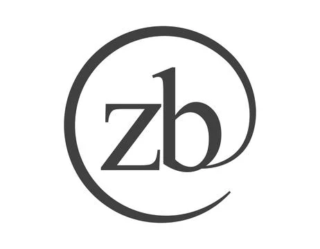 ZB logo from two letter with circle shape email sign style. Z and B round l.. 스톡 일러스트
