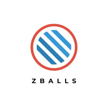 Zballs - Rounded Filled With Lines Logo Template Isolated Stock Illustration