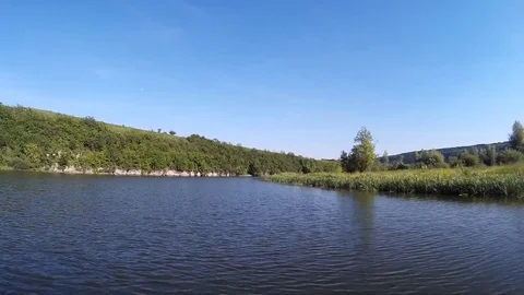 Zbruch river Podilski, Tovtry Khmelnytskyi Ukraine Stock Footage 76556678