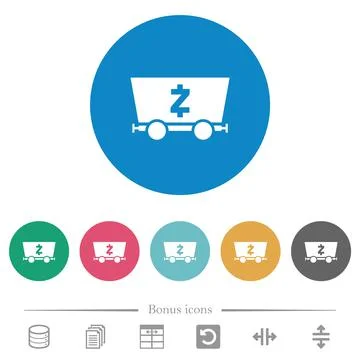 Zcash criptocurrency mining flat round icons Stock-Illustration