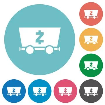 Zcash criptocurrency mining flat round icons Stock-Illustration