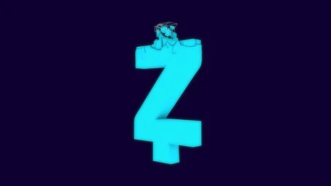 Zcash cryptocurrency mining process 3D animation isolated on blue background Stock Footage 86867609