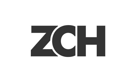 ZCH logo design template with strong and modern bold text. Initial based ve.. イラスト素材