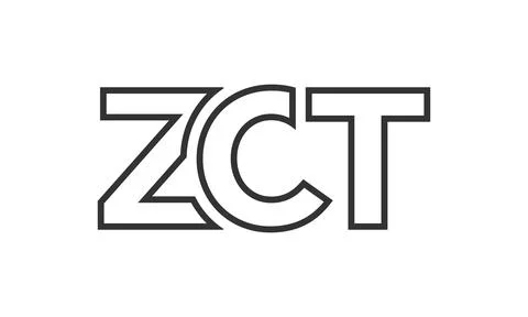 ZCT logo design template with strong and modern bold text. Initial based ve.. イラスト素材