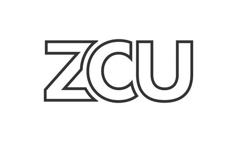 ZCU logo design template with strong and modern bold text. Initial based ve.. Stock Illustration