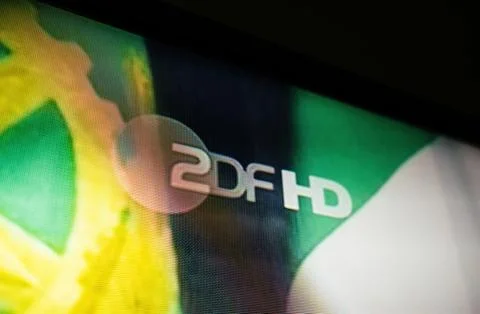 ZDF, HD, logo, German, screen, UHD, broadcast, pixels, television, clarity, Foto stock
