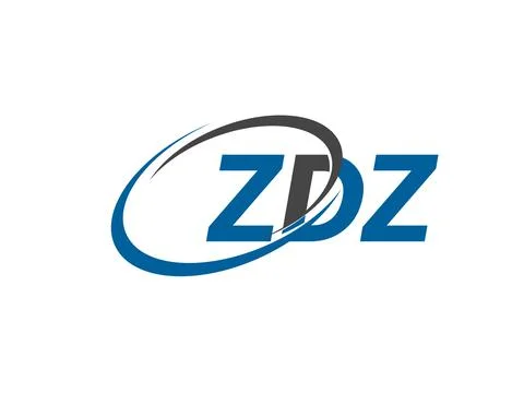 ZDZ letter creative modern elegant swoosh logo design Stock Illustration