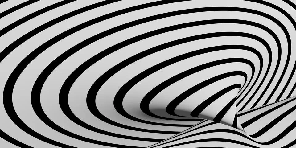 Zebra abstract waves ripple background image 3D illustration Stock Illustration