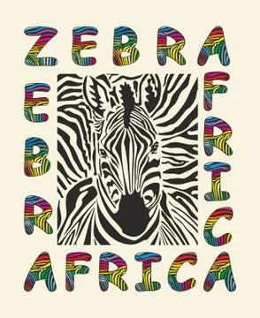 Zebra - Africa background Stock Illustration