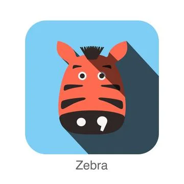 Zebra animal face flat design Stock Illustration