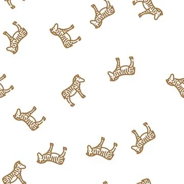 Zebra animal vector seamless pattern Stock Illustration