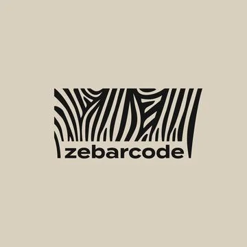 Zebra Barcode Logo 스톡 일러스트