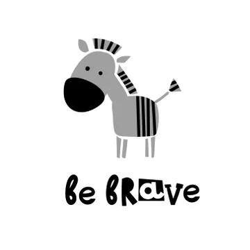 Zebra be brave Stock Illustration