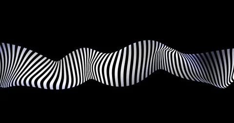 Zebra-like black and white ribbon, 3D Abstract Background Animation videos Stock Footage 274484718