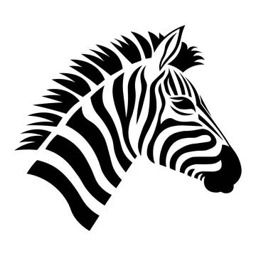Zebra black vector icon on white background イラスト素材