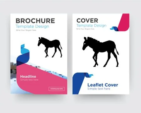 Zebra brochure flyer design template Free Stock Illustration