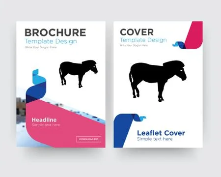 Zebra brochure flyer design template Illustrazione stock gratuita