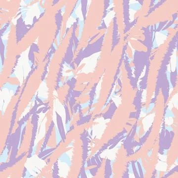 Zebra Brushstroke Floral seamless pattern design Stock Illustration