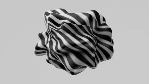 Zebra bubble isolated on gray background, unstable striped structure Stock Footage 120609268