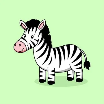 Zebra cartoon cute vector template Stock Illustration