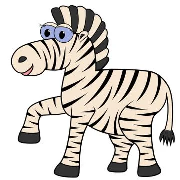 Zebra cartoon vector illustration Stock Illustration