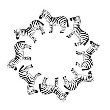 Zebra in circle Stock Illustration
