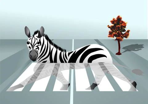 Zebra in the city Stock Illustration