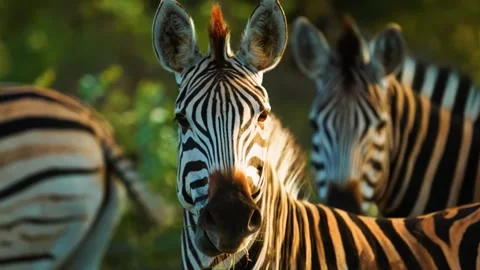 Zebra Close Up Portrait Stock Footage 323140037